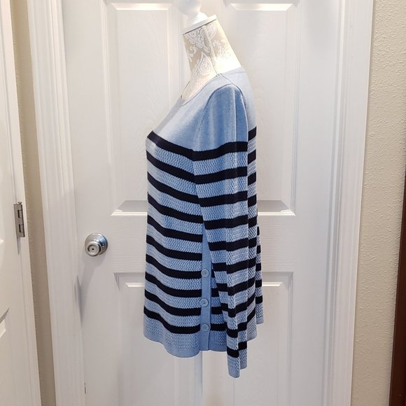 Talbots Striped Knit Sweater with Buttons - Picture 6 of 10